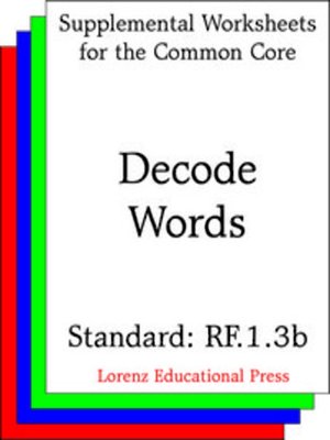 cover image of CCSS RF.1.3b Decode Words